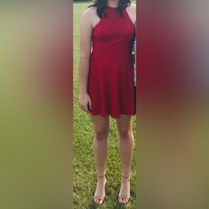 Red Lulus Halter Top Dress